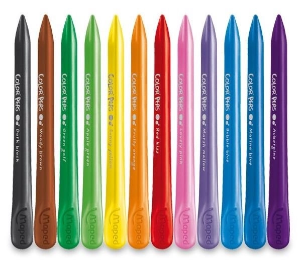 MAPED Trekantede plastfarveblyanter Color'Peps PlastiClean 12 stk