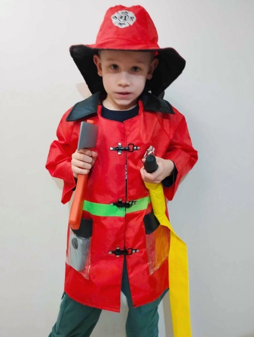 Karnevalkostume brandmand med walkie-talkie 3-8 år