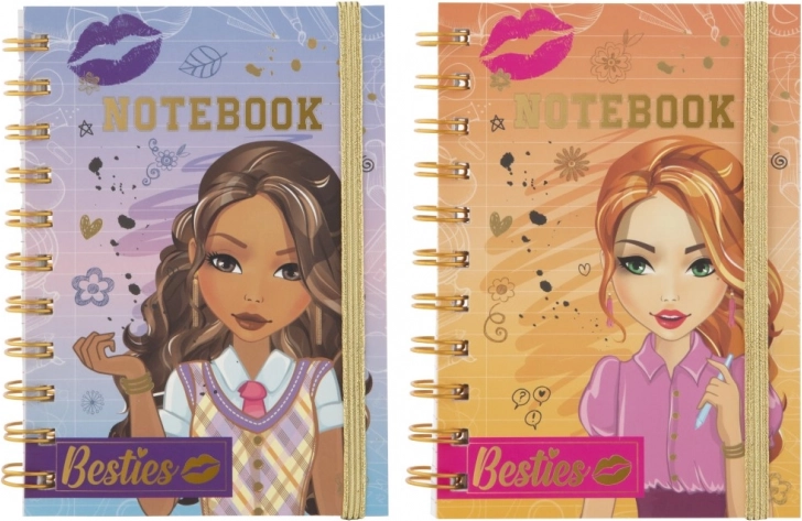 Stilrent Besties-design med gylden binding