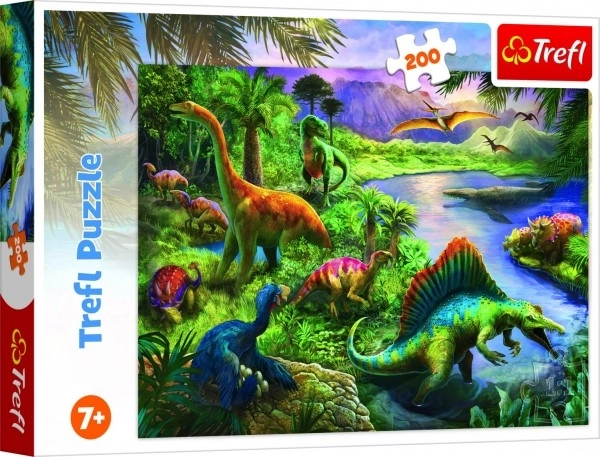Puslespil Dinosaurer 200 brikker 48x34cm i æske 33x23x4cm
