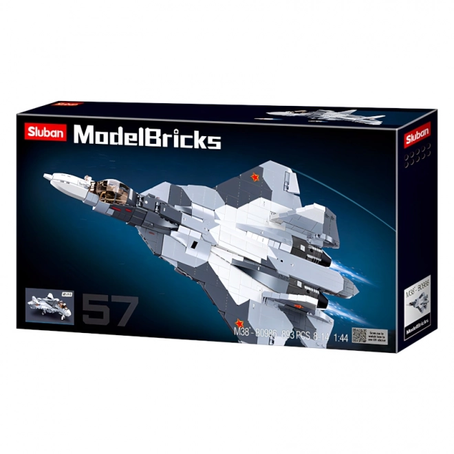 Sluban Model Mursten M38-B0986 Stolt Fighter Jet Su-57 2 i 1