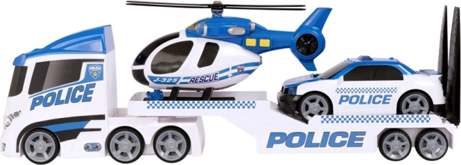 Teamsterz politiets transportsæt med helikopter og lille bil