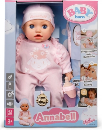dukke baby born annabell 43 cm med elektroniske funktioner