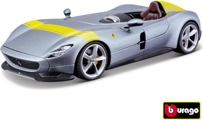 Ferrari Monza SP1 sølv/blå metalmodel 1:24