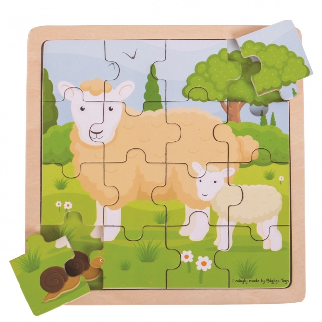 Bigjigs Toys Puslespil - Får med Lam