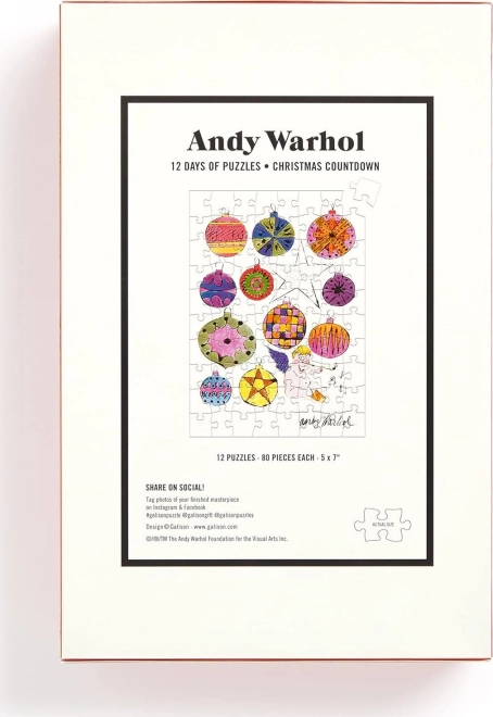 Jule puslespil adventskalender 12 dage af Andy Warhol