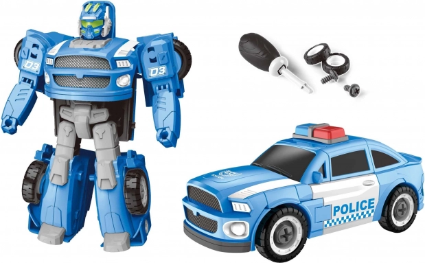 Politibil-robot med skruetrækker 15 cm