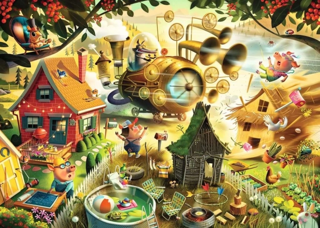 Ravensburger puslespil Pas på, smågrise! – De tre små grise, 1000 brikker