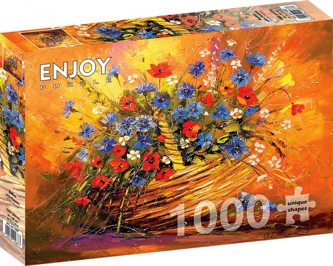Nyd puslespillet Kurv med blomster 1000 brikker