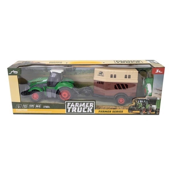 R/C traktor med hestetrailer