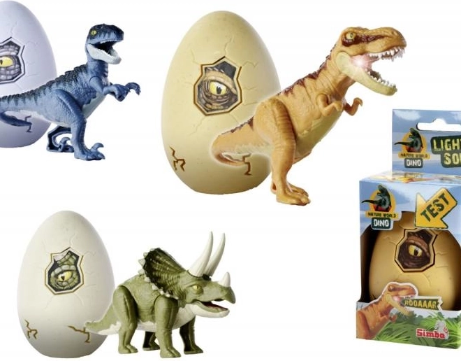 Lysende dinosaurfigur i æg