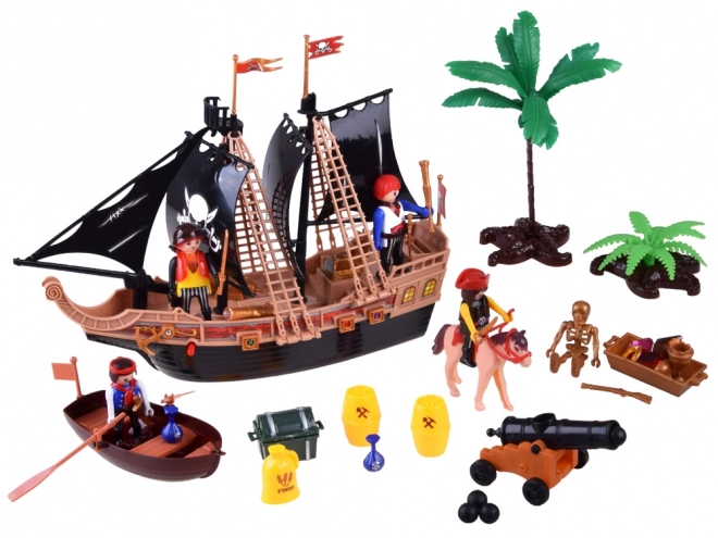 Piratsskib med figurer og lydeffekter