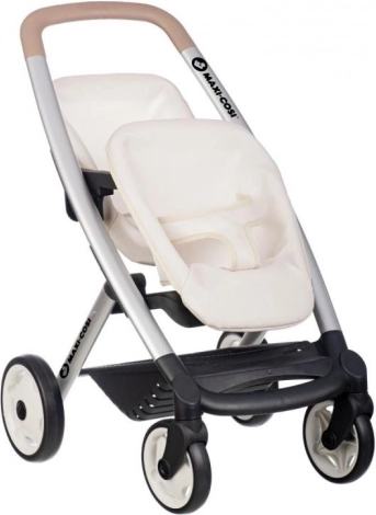 Sportsklapvogn til dukker for tvillinger SMOBY Maxi Cosi, beige