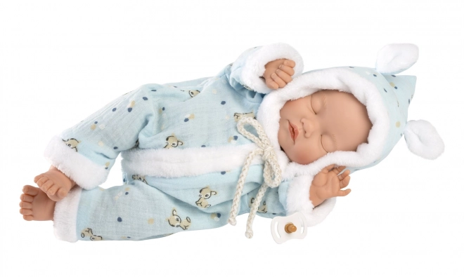 Llorens 63301 LILLE BABY - sovende realistisk dukke baby med blødt stofkrop - 32 cm