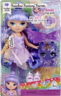 Rainbow High lille søster fe Amethyst (Purple) med kæledyr
