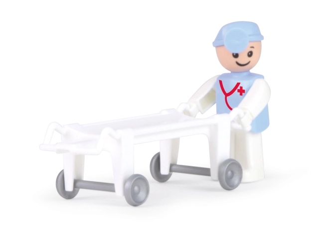 Redder-figur og båre medfølger
