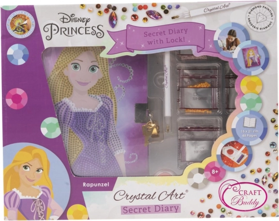 Kreativ blok Crystal Art med lås – Rapunzel