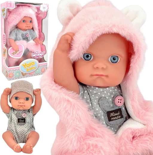 Første Dukke Baby WOOPIE ROYAL med Kanin Tæppe 23 cm
