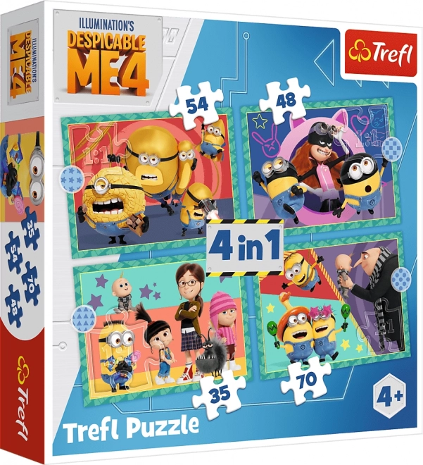 Puslespil 4 i 1 – skøre Minions
