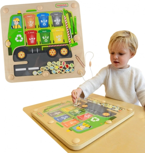 Masterkidz Magnetisk Tavle til Affaldssortering Genbrugs­lastbil Montessori
