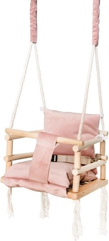 Børneswing med blødt sæde CLEANABOO – Rosa