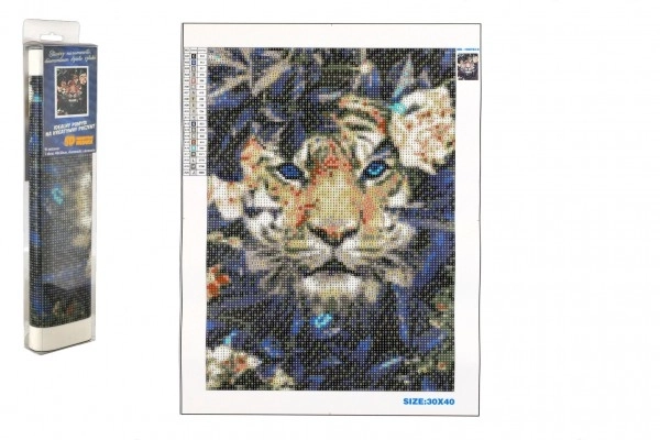 Diamantmaling Skjult Tiger 30x40 cm