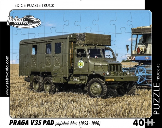 Retro puslespil Praga V3S mobil værksted