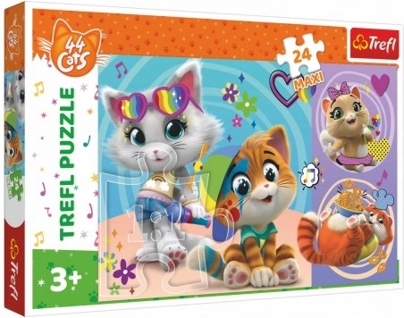 Maxi puslespil 24 brikker Glade katte 44 CATS 60 × 40 cm