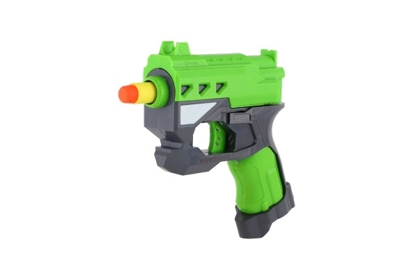 Pistol til skumpatroner 12x14cm plast + 3 stk patroner 2 farver på kort