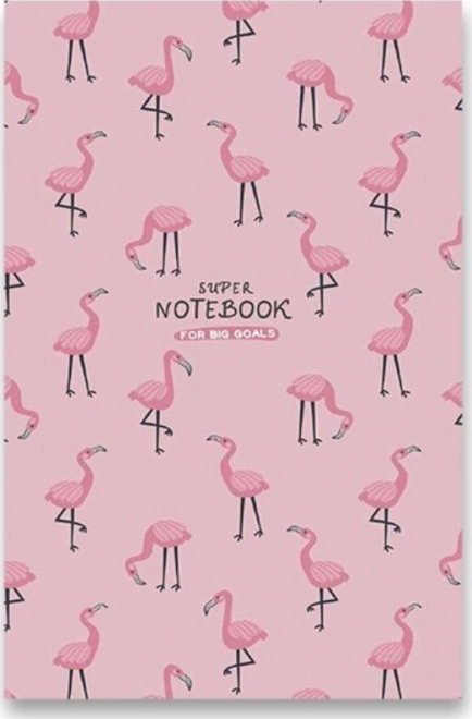 Notesbog A6 Hund og Flamingo