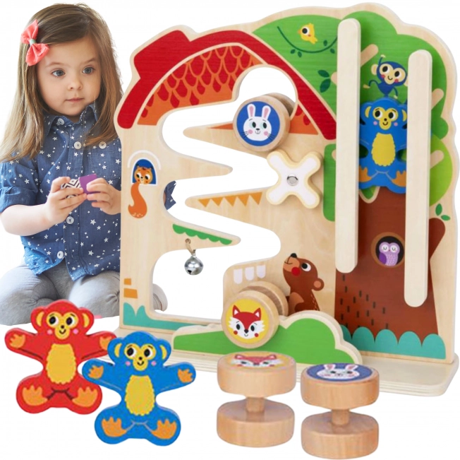 Træ-manipulations tavle Montessori Labyrint Tooky Toy