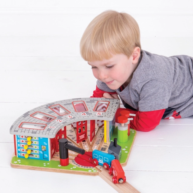 Bigjigs Rail Eksklusivt depot til 5 tog