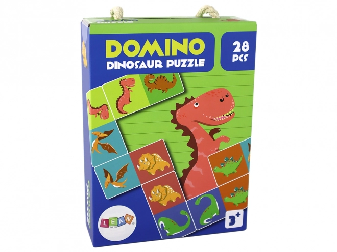 Puslespil Dobbeltsidet domino Dinosaurer - 28 brikker