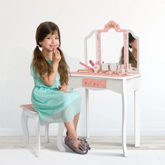 Trætoiletbord med skammel fra Tooky Toy