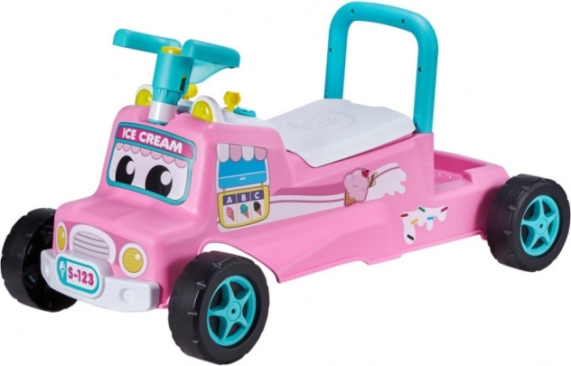 Interaktivt ride-on TINY TOWN buggy – lyserød isbil