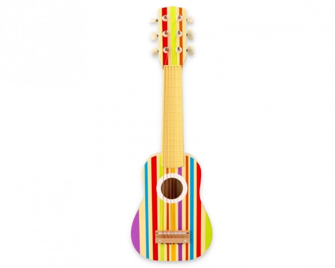 Regnbuefarvet træ seksstrenget guitar