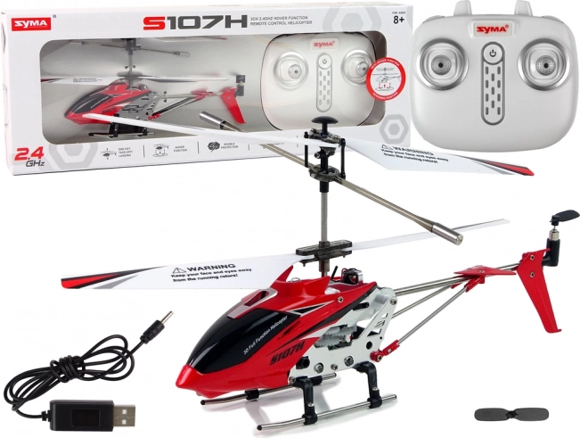 RC-helikopter SYMA S107H 2,4 GHz – rød