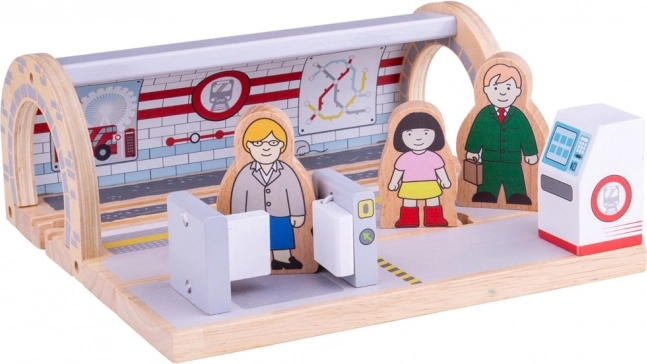 Bigjigs Rail træ-metrostation