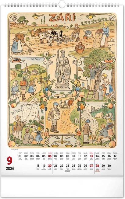 Vægkalender Josef Lada 2026