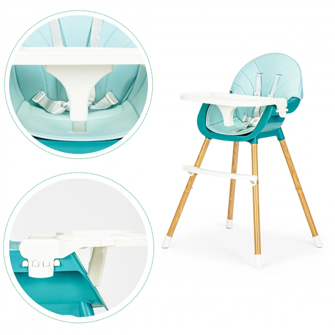 Ecotoys Spisestol 2-i-1 turkis