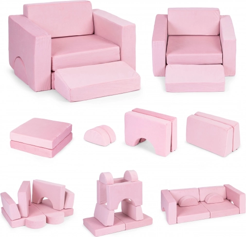 Modulært børnestol 8-i-1 ECOTOYS – Rosa
