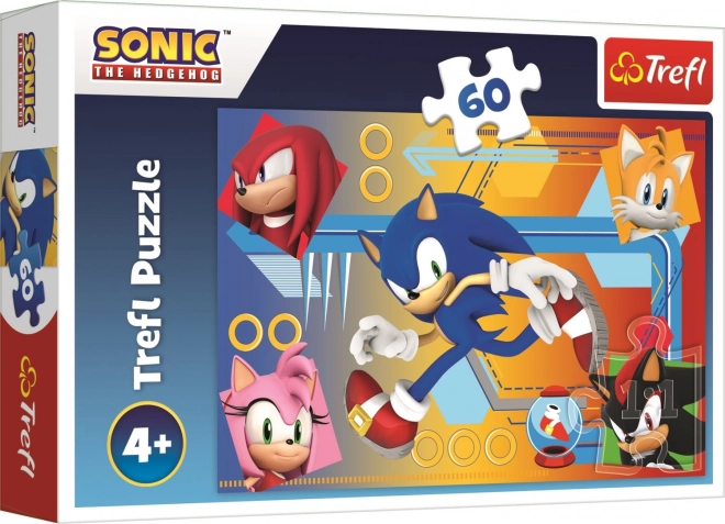 Puslespil Sonic 60 brikker Sonic i aktion