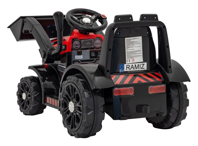 Børne elektrisk traktor med skovl – Rød