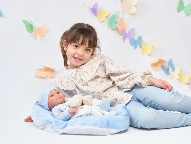 Llorens 73807 NYFØDT DRENGELOTTE - realistisk dukke baby med hele vinylkrop - 40 cm