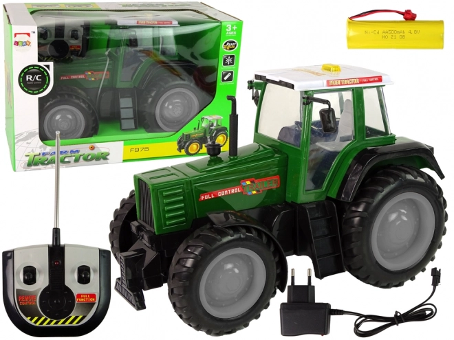 Grøn-sort R/C traktor med fjernbetjening 38 cm
