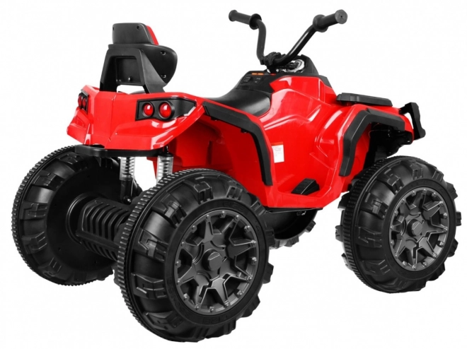 Firehjuls ATV 2,4GHz på batteri til børn Rød + Fjernbetjening + EVA hjul + MP3 radio + Langsom start