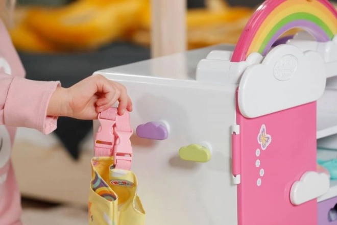 Regnbuegarderobeskab til BABY born-dukker