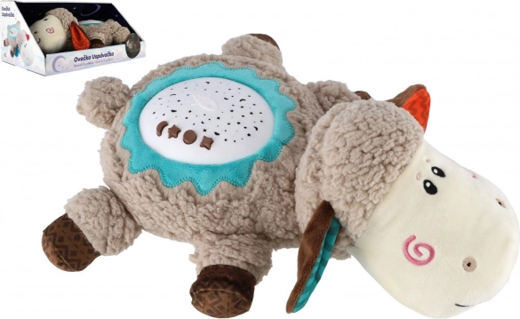 plysset lam med projektor og melodier 35 × 22 cm, natlys til børn 6 m+