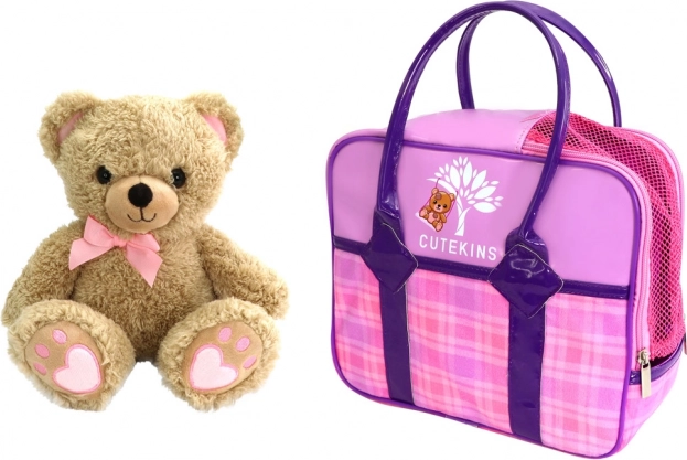 Plysset bamse med CUTEKINS-håndtaske til børn