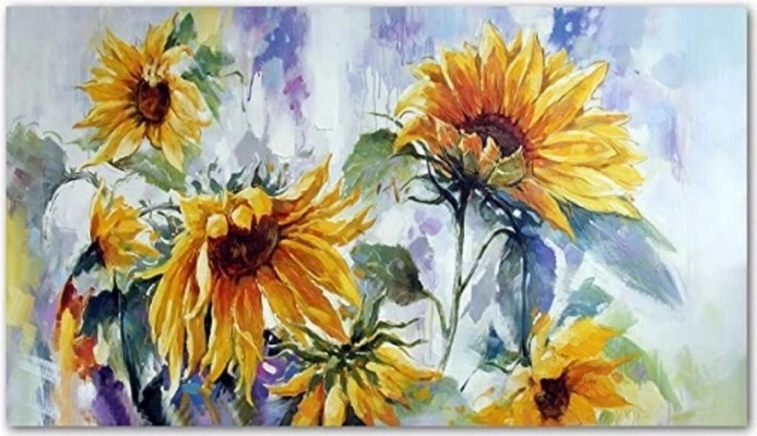 Diamantmaling solsikker 80 × 40 cm